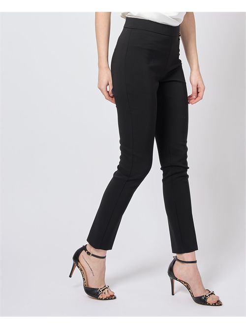 Pantalon femme Mademoiselle du Monde avec fermeture éclair latérale MADEMOISELLE DU MONDE | F448-PA4823NERO